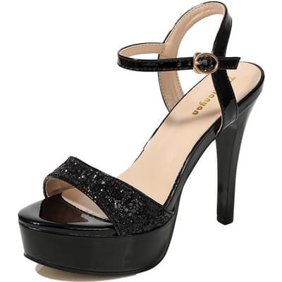 Nieuwe Mode Waterdicht Platform Pailletten Gesp Stiletto Super Hoge Hak Bruiloft Banket Mode Dames Enkelschoenen Sandalen 40