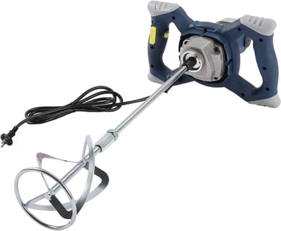Mortelmixer Betonmixer - Elektrisch Roerapparaat - Verf Cement Mengen - 6 Snelheden Instelbaar - 1400 Watt - Blauw
