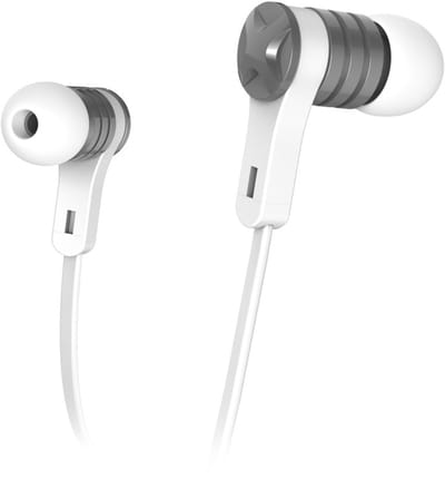 Oordopjes Intense, in-ear, microfoon, platte kabel, wit