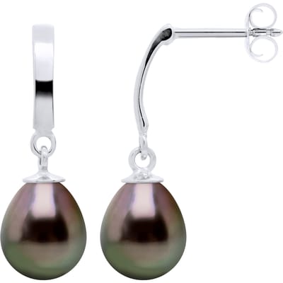 Half Hoop Tahitian Pearls Pears 8-9mm White Gold