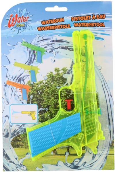 Eddy Toys Waterpistolen - waterpistool - geel - 18 cm - kinderen - waterspeelgoed - van kunststof - Politie pistool model