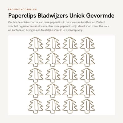 Dailygoods- Paperclips 20 Stuks - Kerstboomvorm - Kantoor Benodigdheden - Antirust - Duurzaam - Kleurvast - Organiseren en Repareren - Kantoorbenodigdheden