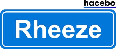 Hacebo - Plaatsnaam Sticker - 29x10 CM - Rheeze sticker - Verkeersborden sticker - grappige cadeaus - Rheeze