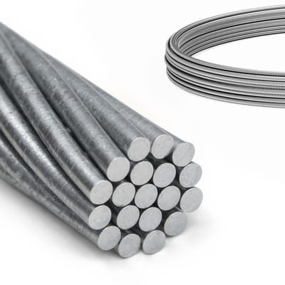 DQ-PP STAALKABEL, 1 mm, 100 m, 1x19 gegalvaniseerde staalkabel, bosbouwkabel, lierkabel, spankabel, geschikt voor diverse toepassingen zoals lieren, bevestigingen en het trekken van zware lasten
