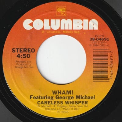 7-inch Plaat WHAM GEORGE MICHAEL Careless Whisper 3804691 COLUMBIA 1984 VS SoulFunk Gebruikt