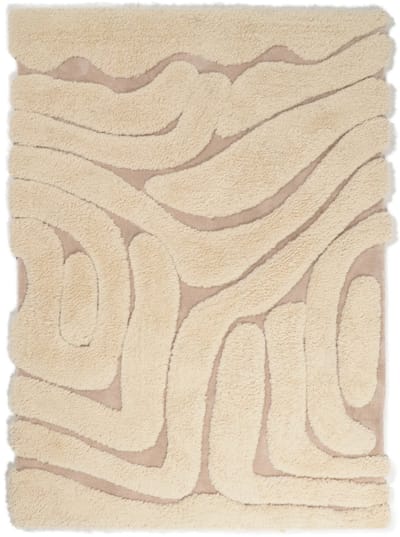 DÉJA Living Vloerkleed 200x290cm - Hoogpolig Crème Stof - Calen