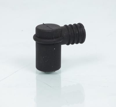 Antiparasite court silicone noir 90° pour bougie sans olive Neuf mobylette moto