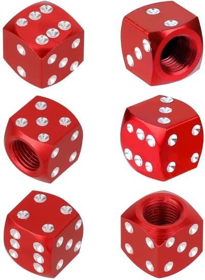 Dailygoods- Ventieldoppen Set Van 6 - Kubusvormige Ventieldoppen - Lekvrije Banddop - Aluminiumlegering - Corrosiebestendig - Geschikt Voor Auto's/SUV's/Vrachtwagens