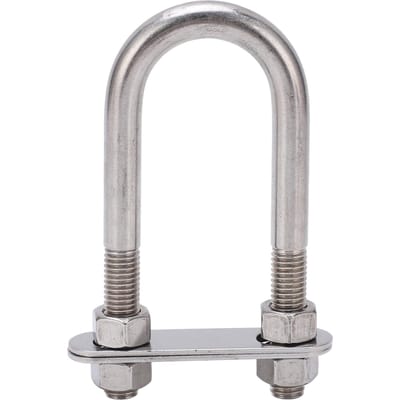 Boulon en U pour œil de proue et de poupe marine 12 x 130 mm avec vis réglable, quincaillerie de pont de bateau en acier inoxydable gray