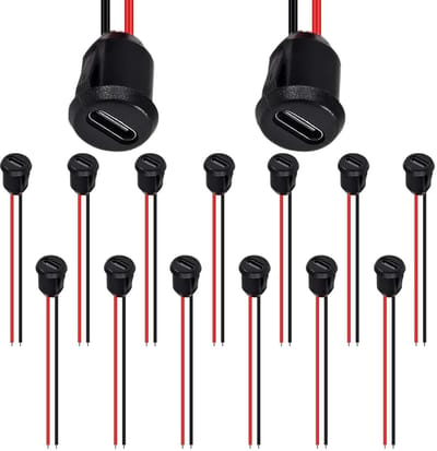 Dailygoody - 15-Pack Usb-C Connector 2-Pin Flush Socket voor Snelladen