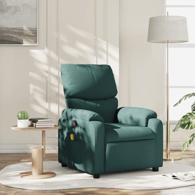 vidaXL - Massagestoel - met - donkergroene - stof