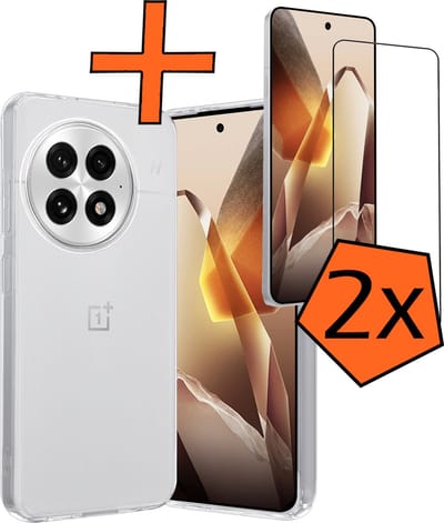 Hoes - Met 2x Screenprotector - Geschikt voor OnePlus 13 - Sterk & Shockproof - Back Cover - Siliconen Case - Telefoon Hoes - Transparant