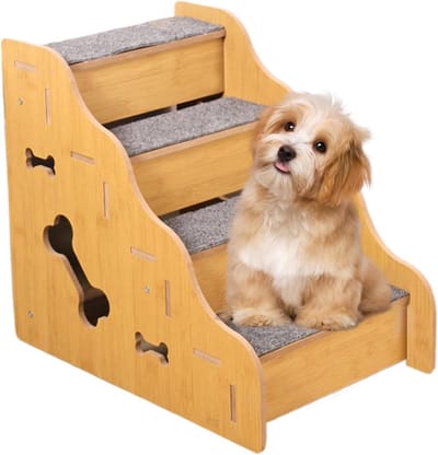 Hondenloopplank - Huisdier trap - Veilige toegang - Gezamenlijke stressvermindering - 34x30x30cm tot 45x30x40cm - Grijs