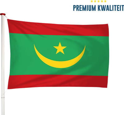 Mauritaanse Vlag Mauritanië 100x150cm - Kwaliteitsvlag - Geschikt voor buiten