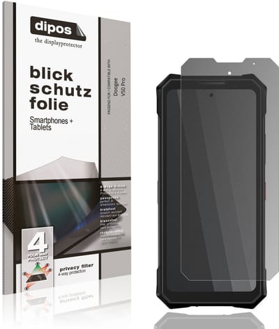 dipos – Matte Privacy Screenprotector geschikt voor Doogee V50 Pro | Anti-Spy Beschermfolie