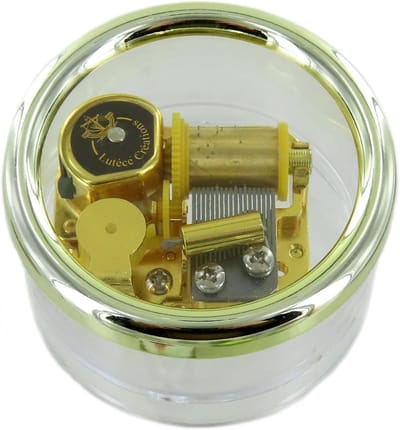 Muziekdoos Glas - Decoratie - Muziek Luisteren - 18 Noten Mechanisme - 7 x 7 x 4 cm - Transparant