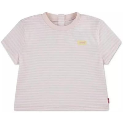 Levi´s ® Kids Striped Mini Batwing T-shirt Met Korte Mouwen Roze 12 Months Meisjes
