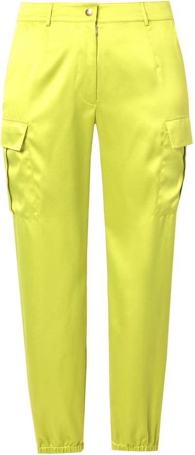 Angel of Style - Dames - Cargo broek satijn 6 zakken - Limoengroen - Maat 46