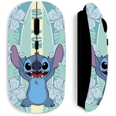 Souris sans fil - MANIACASE - Stitch surf Disney - Noir - Optique - 70 g