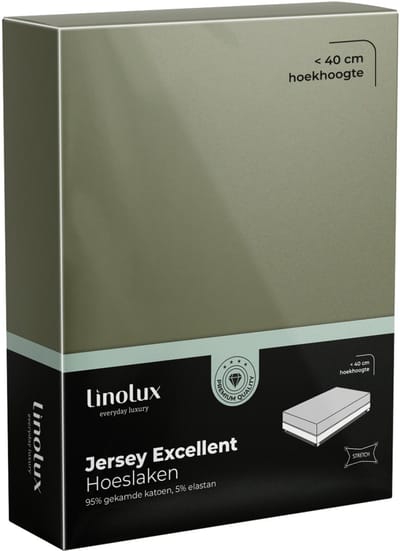 Linolux Hoeslaken Jersey Excellent Green 80x200 t/m 100x220