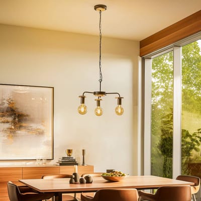 Envostar Yorik hanglamp met boomschijven, 3-lamps.
