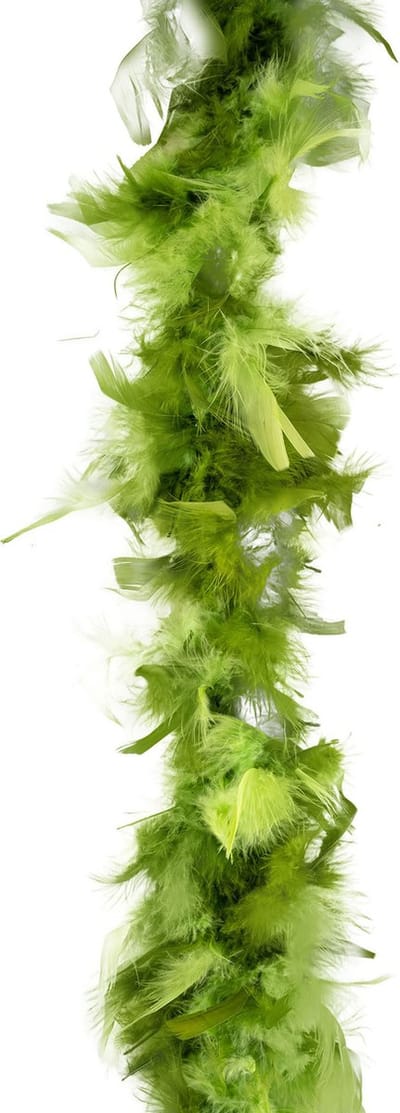 Funny Fashion Carnaval verkleed boa met veren - groen mix - 200 cm - 45 gram - Glitter and Glamour - veel veertjes
