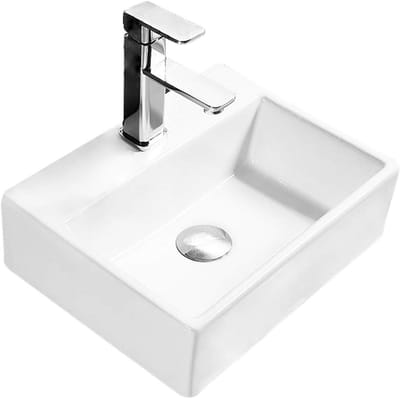 Stijlvolle Rechthoekige Keramiek Wastafel voor Badkamer en Gastentoilet - 39x30 cm