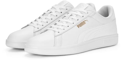 PUMA Puma Smash 3.0 L Unisex Sneakers - PUMA White-PUMA White-PUMA Gold