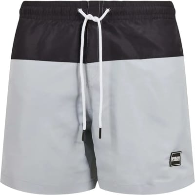 Urban Classics - Block Zwemshorts - S - Grijs/Zwart