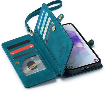CaseMania Bookcase hoesje geschikt voor Samsung Galaxy A57 - Effen Groen - Kunstleer - Portemonnee met 10 Vakjes voor Pasjes, Cash & Ritsvakje