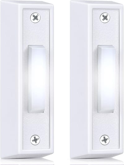 2x Verlichte Deurbel Drukknop met LED Indicatie voor Bedrade Systemen