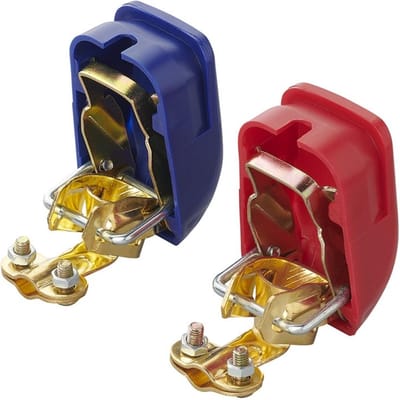 ProPlus Accupoolklemmen set - snelsluiting - Ø 16-17 mm - messing en kunststof - blisterverpakking
