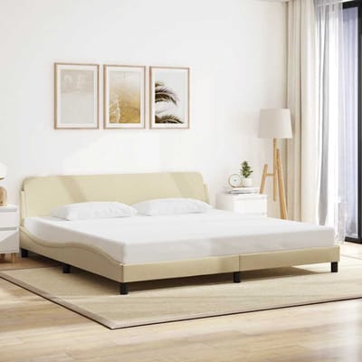 vidaXL - Bedframe - "Dover" - stof - crèmekleurig - 200x200 - cm