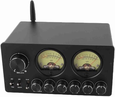 Bluetooth EQ Voorversterker - Geluidsregelaar - Audio Verbeteren - Vintage VU Meter - 5-Bands - Aluminium
