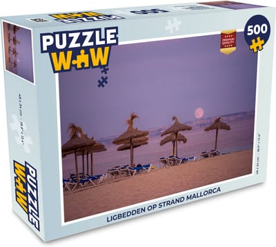 Puzzel Ligbedden op strand Mallorca - Legpuzzel - Puzzel 500 stukjes