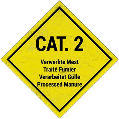 Categorie 2 verwerkte mest bord | Sign Again materiaal | 10 x 10 cm