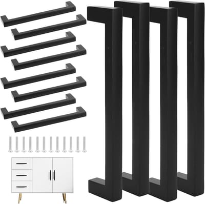 Zwarte Deurgrepen - Keukenkast Knoppen - Meubels Vernieuwen - Set van 12 stuks - 128mm Hartafstand - Zwart