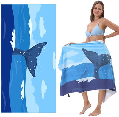 MTTproducts- Strandhanddoek XXL 160x80 cm - Sneldrogend - Microvezel - Zacht - Dubbelzijdig - Ideaal voor strand en reizen - Badhanddoek