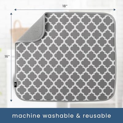 Omkeerbare microvezel droogmat voor de keuken - 40,6 cm x 45,5 cm - snel drogend en absorberend