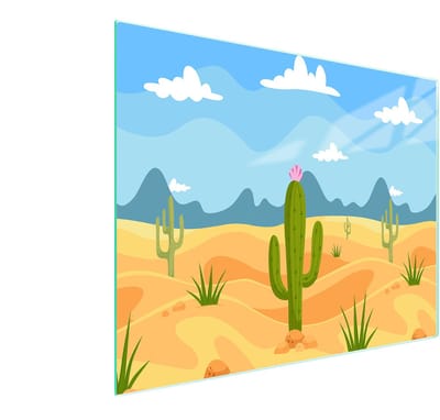 TMK ArtDeko - Glazen Snijplank - 52x30 cm - Cactus - Hittebestendig