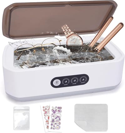Ultrasone Reiniger - Schoonmaakapparaat - Sieraden Reinigen - 49000hz Kracht - Compact Formaat - Zilverkleurig