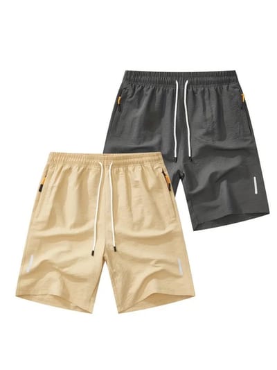 Bovista Tennisbroek Heren - Tennisshort - Tenniskleding - Padelbroek - Padel - Gym - Short - Beige + Grijs - Maat S