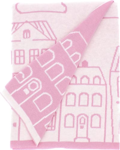Katoen Babydeken Candy Street  - 100% katoen - 70x100 cm - Wit/Roze
