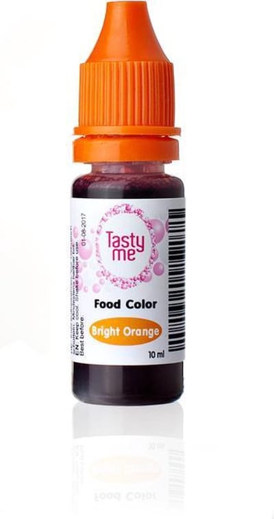 Kleurstof voeding Fel Oranje 10 ml. Eetbare Kleurstof. Tasty Me.