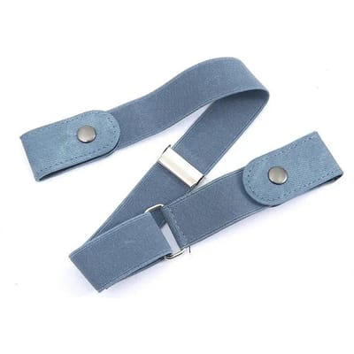 Canvas Verstelbare Elastische Tailleband Onzichtbare Riem Gespvrije Riemen voor Dames Heren Jeans Broek Jurk Geen Gesp Gemakkelijk te Dragen 60-65cm gray
