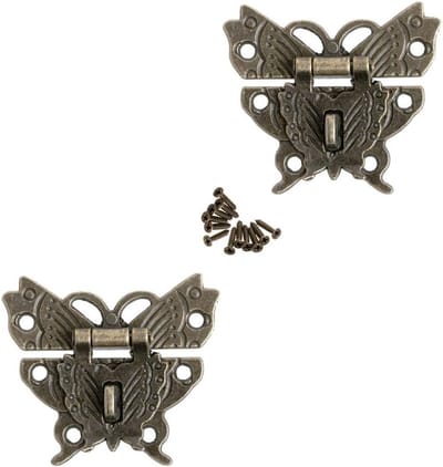 Antieke stijl sloten voor decoratieve kasten, sieradenboxen en koffers - Vintage moraillon sluiting en vlinderbuckle sloten