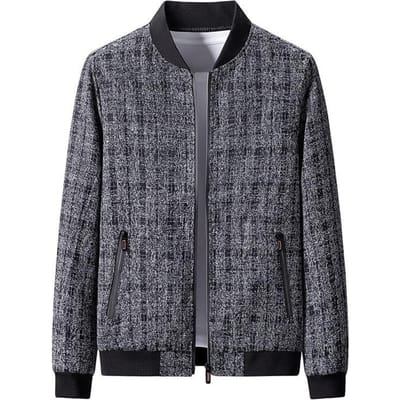 Veste Manteau Homme Col Baseball Veste En Laine Simple Street Fashion Grande Taille Veste Matelassée Homme Homme L gris