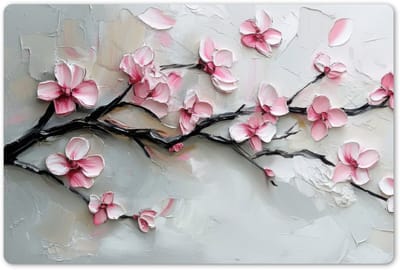 Placemats 45x30 cm - Placemat kunststof - 1 stuk - Bloesem - Kunstzinnig - Roze - Sakura - Borden onderleggers - Decoratie voor op tafel - Keuken tafeldecoratie accessoires - Vinyl onderlegger - Tafelversiering