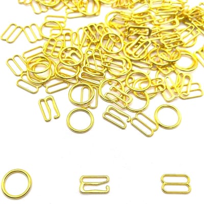 Verstelbare metalen ringen voor lingerie en badmode - 12mm haaksluiting voor bh's, nachthemden en tops (Goud)