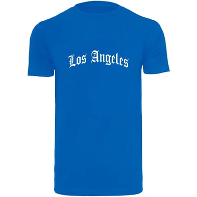 Mister Tee - Los Angeles Wording Heren Tshirt - S - Blauw